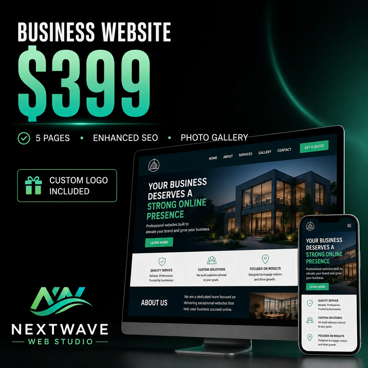 Business Website package for $399