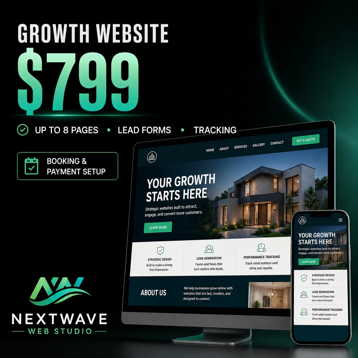 Growth Website package for $799