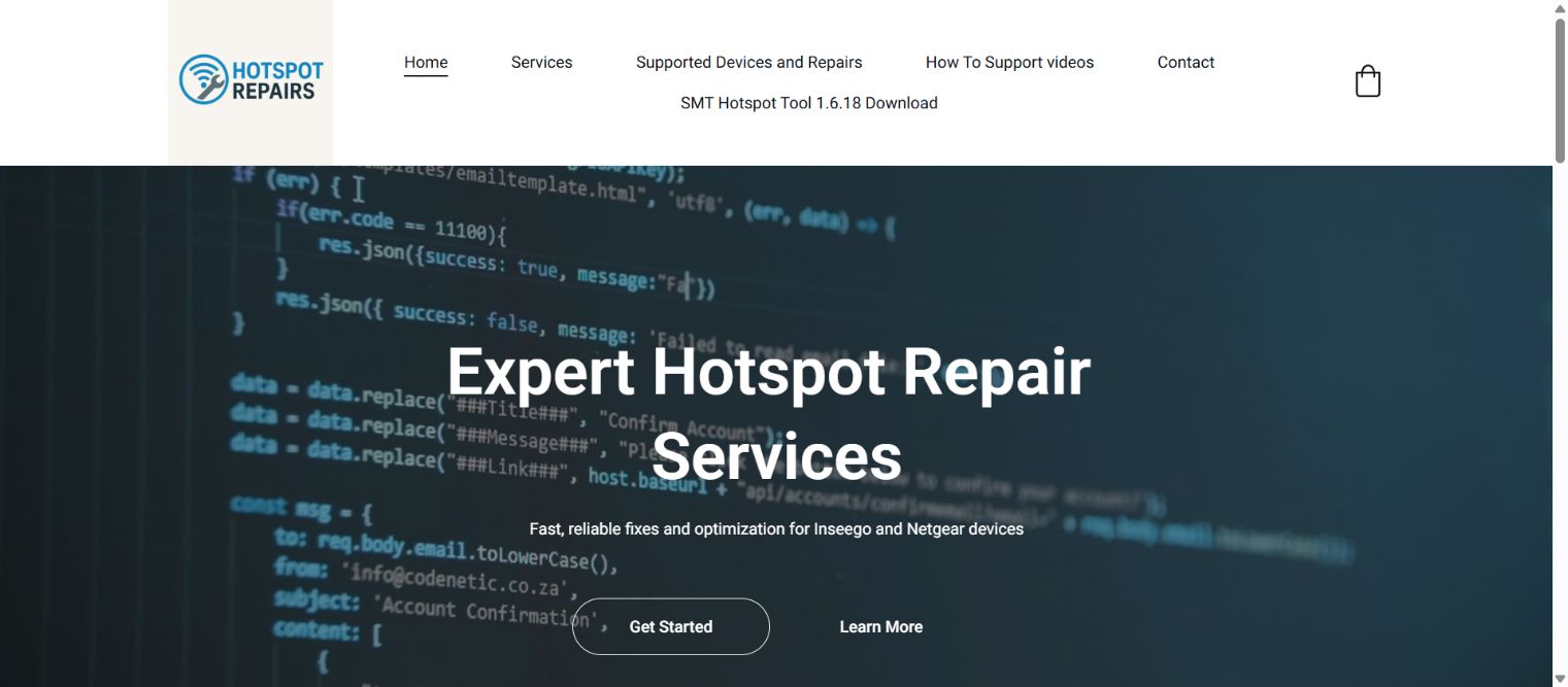 Second example completed business website
